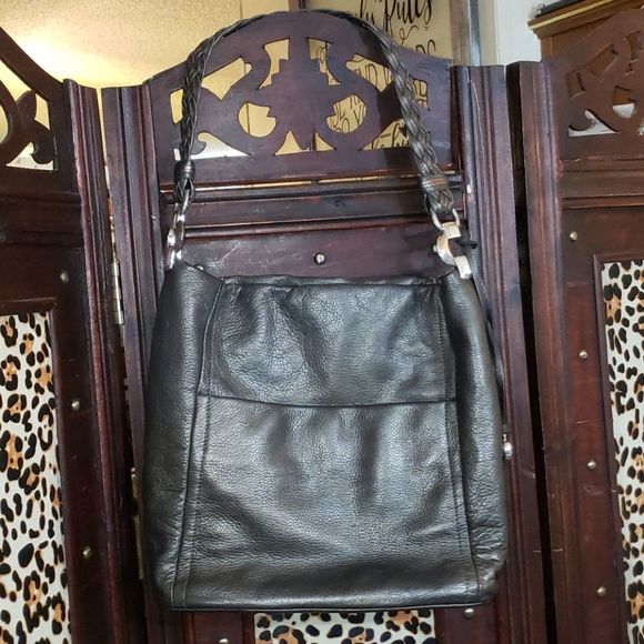 Brighton Anju Pewter, Leather Bucket Tote, Retired - Picture 2 of 10